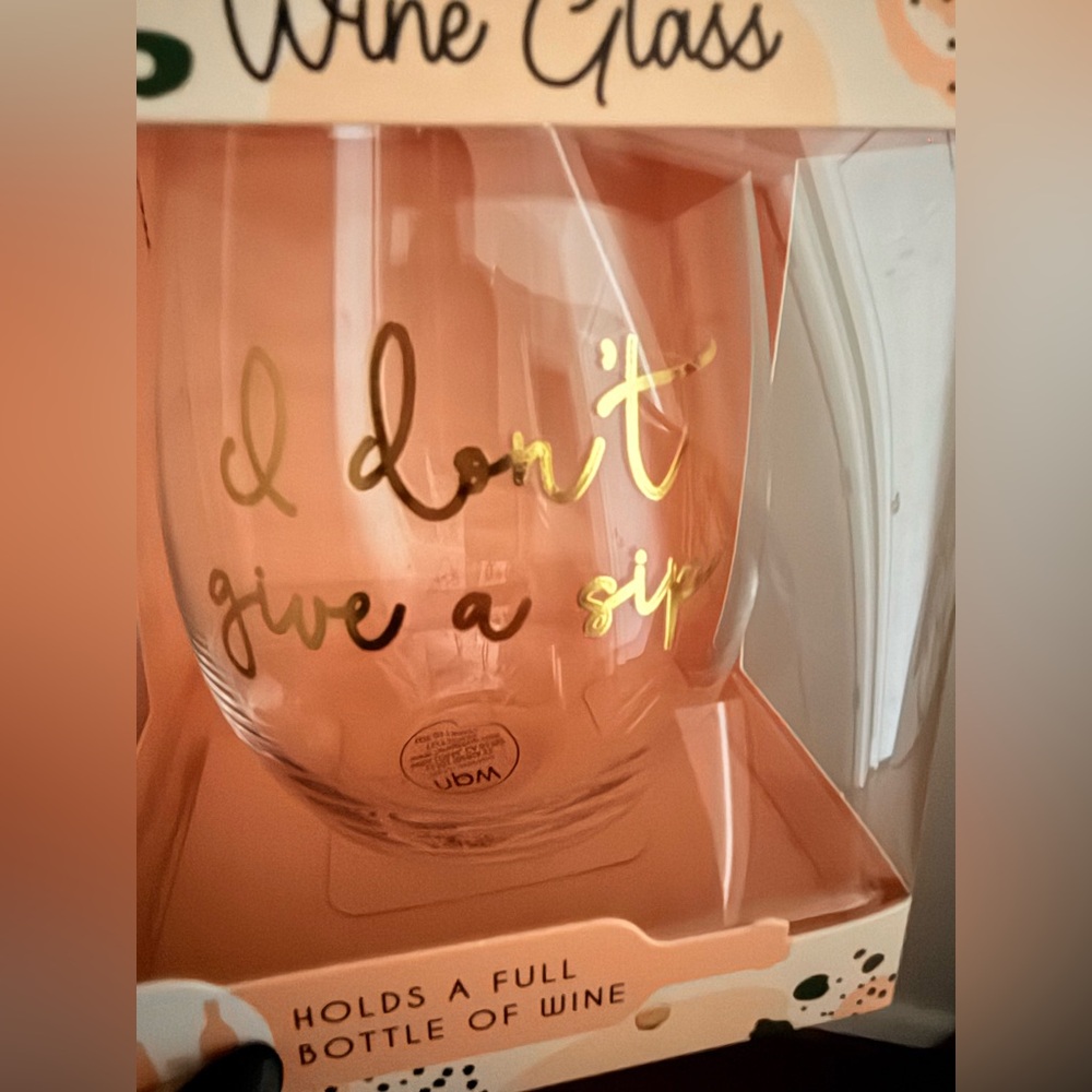 Jumbo Wine Glass Who Gives A Sip by npw NIB